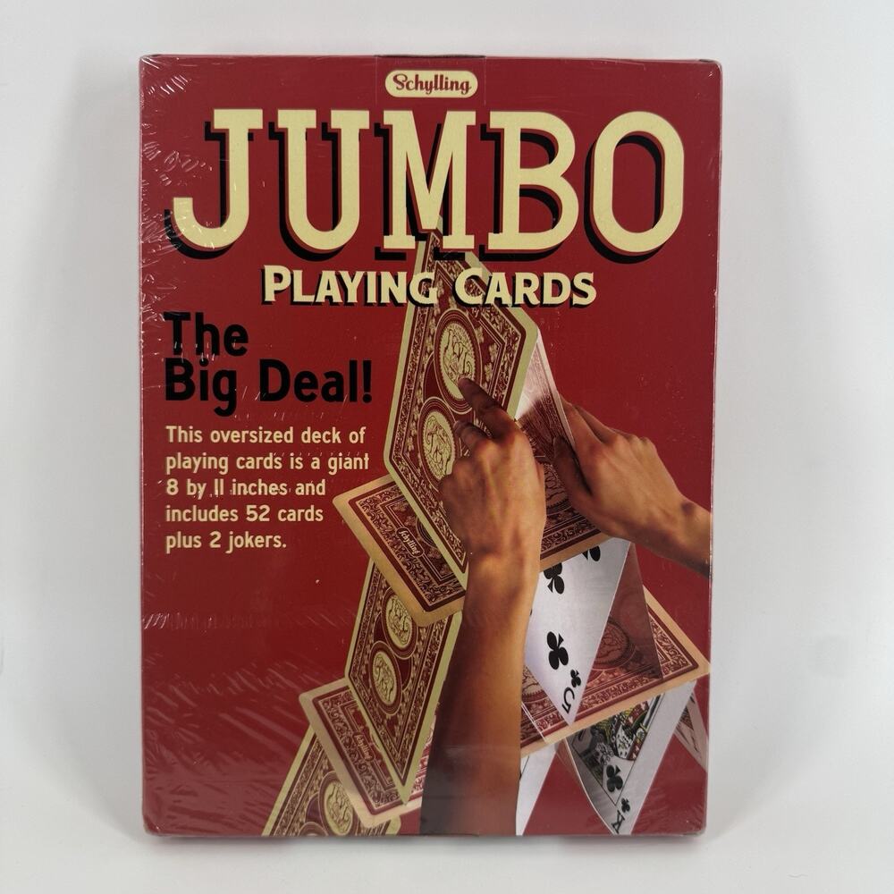 Schylling THE BIG DEAL Jumbo Oversized Playing Cards 8"x11" 52 + 2 Jokers SEALED
